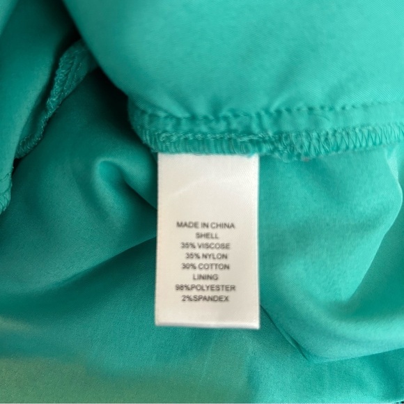 CeCe Teal Blue Lace Short Sleeve Shift Mini Dress Size 8 - Picture 10 of 10